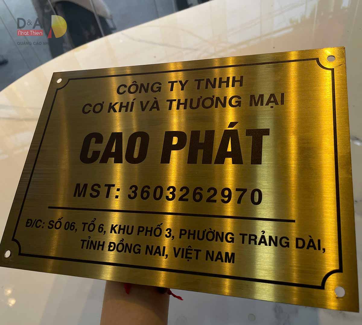 Bảng tên công ty inox 30*20cm