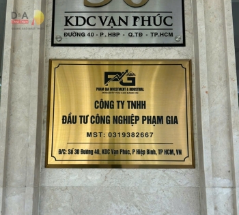 Bảng tên công ty inox 40*30cm