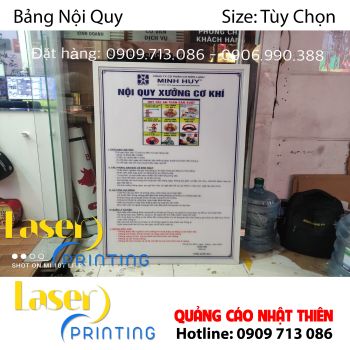 BẢNG NỘI QUY XƯỞNG CƠ KHÍ