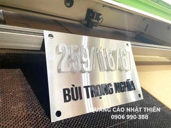 Bảng số nhà inox KT: 30*20cm