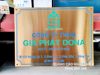 Bảng tên công ty inox KT 40*30cm