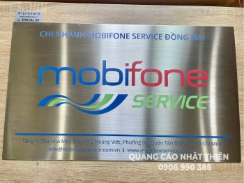 Bảng tên công ty inox KT 40*30cm