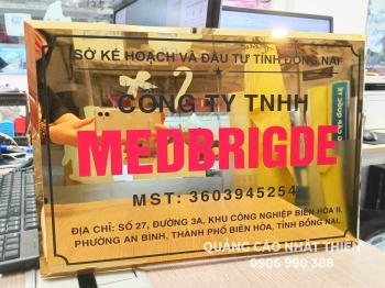 Bảng tên công ty inox KT 40*30cm