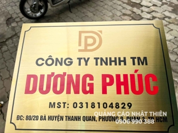 Bảng tên công ty inox KT 30*20cm