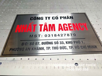 Bảng tên công ty inox KT 30*20cm