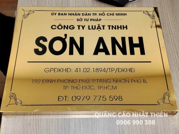 Bảng tên công ty inox KT 30*20cm