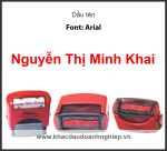 Dấu tên Arial mực đỏ