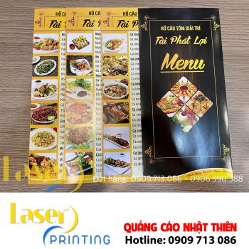 In menu nhà hàng